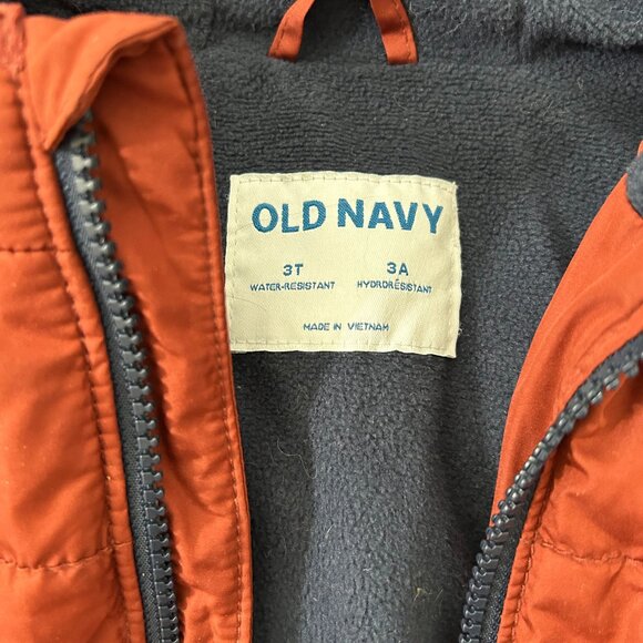 Old Navy Burnt Orange Puffer Jacket Boys Size 3T - Picture 2 of 3